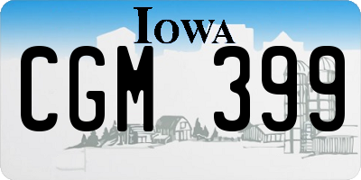 IA license plate CGM399