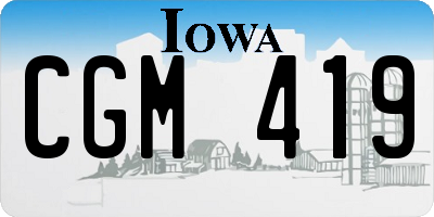 IA license plate CGM419