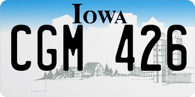 IA license plate CGM426