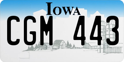 IA license plate CGM443