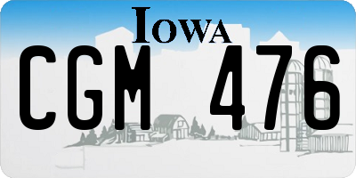 IA license plate CGM476