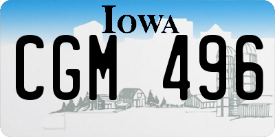 IA license plate CGM496