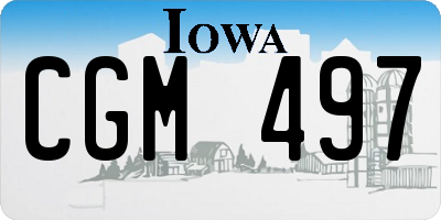 IA license plate CGM497