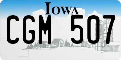 IA license plate CGM507