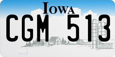 IA license plate CGM513
