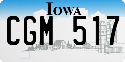 IA license plate CGM517