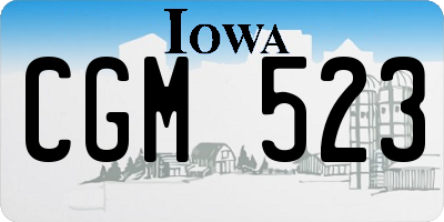 IA license plate CGM523