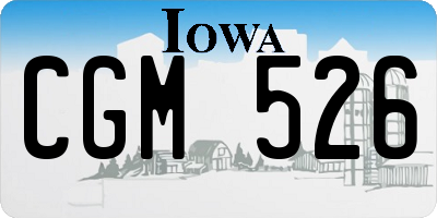 IA license plate CGM526