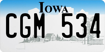IA license plate CGM534