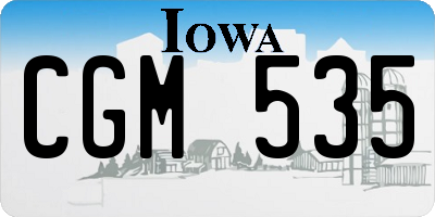 IA license plate CGM535