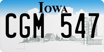 IA license plate CGM547
