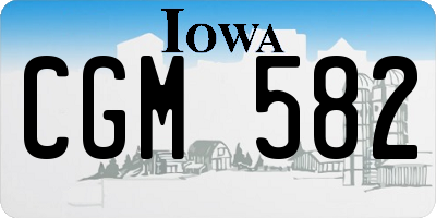 IA license plate CGM582