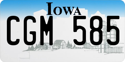 IA license plate CGM585