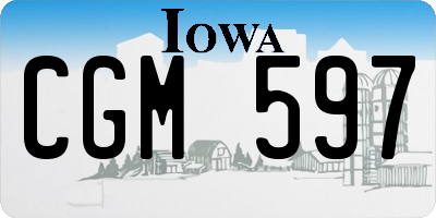 IA license plate CGM597