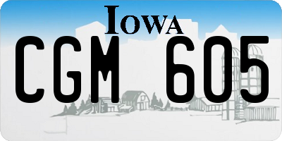 IA license plate CGM605