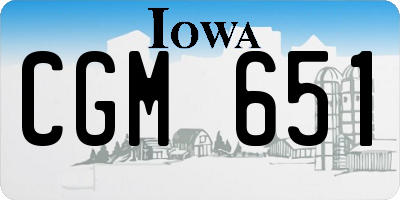 IA license plate CGM651