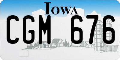 IA license plate CGM676