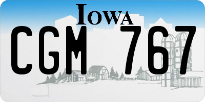 IA license plate CGM767
