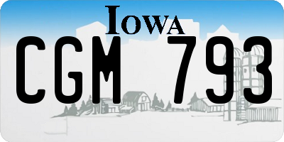 IA license plate CGM793