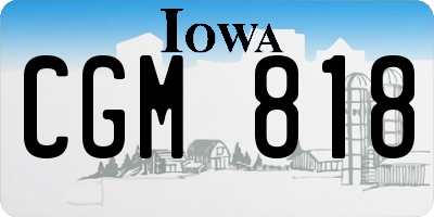 IA license plate CGM818