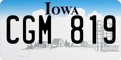 IA license plate CGM819
