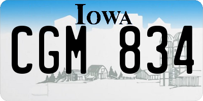 IA license plate CGM834