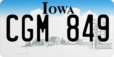 IA license plate CGM849