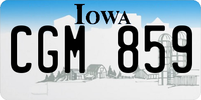 IA license plate CGM859