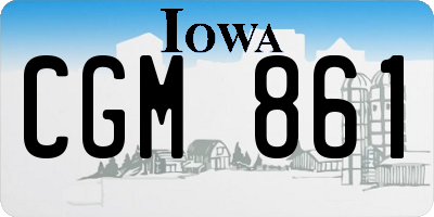 IA license plate CGM861