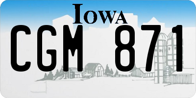 IA license plate CGM871