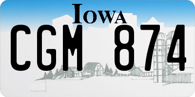 IA license plate CGM874