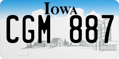 IA license plate CGM887