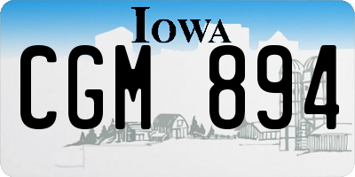 IA license plate CGM894