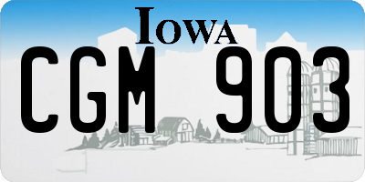 IA license plate CGM903