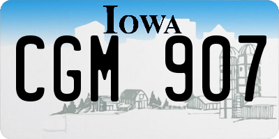 IA license plate CGM907