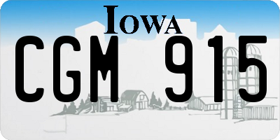IA license plate CGM915