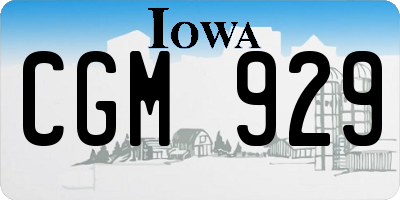 IA license plate CGM929
