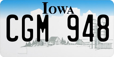 IA license plate CGM948
