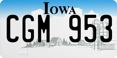 IA license plate CGM953