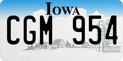 IA license plate CGM954