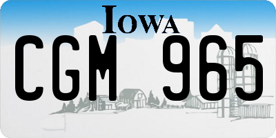 IA license plate CGM965