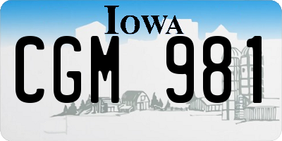 IA license plate CGM981