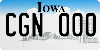 IA license plate CGN000