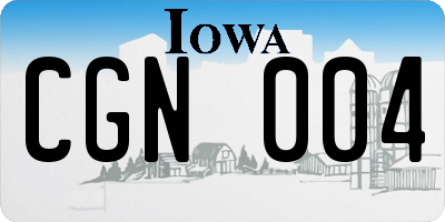 IA license plate CGN004
