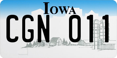 IA license plate CGN011