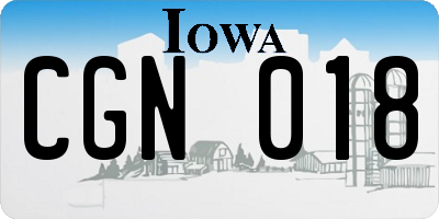 IA license plate CGN018