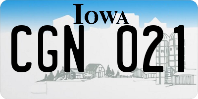 IA license plate CGN021