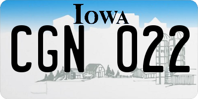 IA license plate CGN022