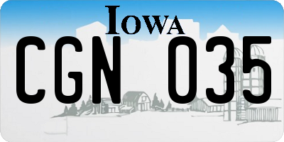 IA license plate CGN035