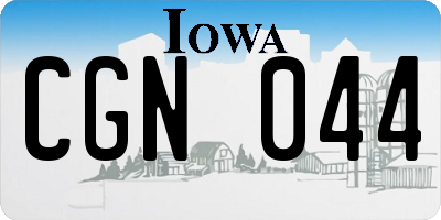 IA license plate CGN044